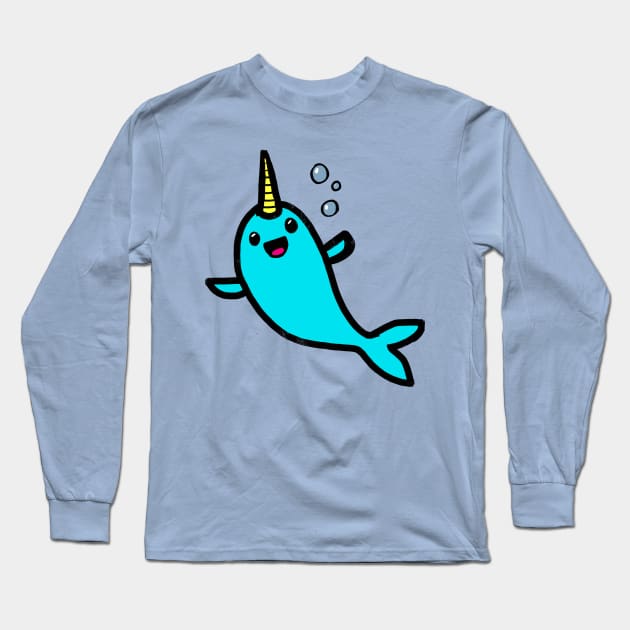 Narwhale playing Long Sleeve T-Shirt by wolfmanjaq